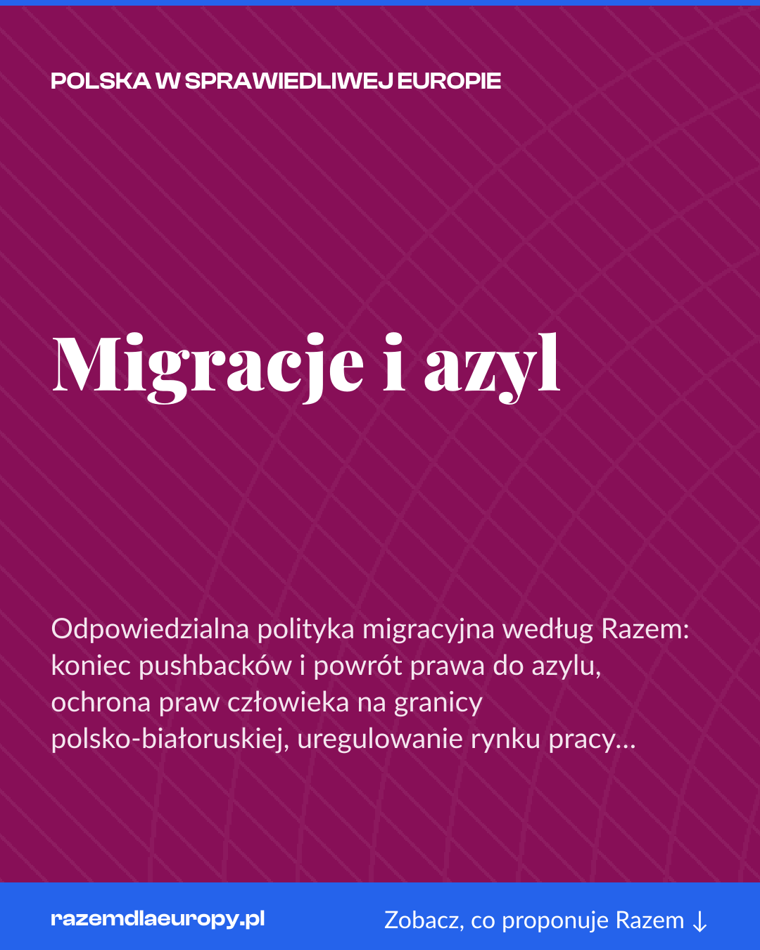 Grafika pionowa do udostępnienia: Migracje i azyl