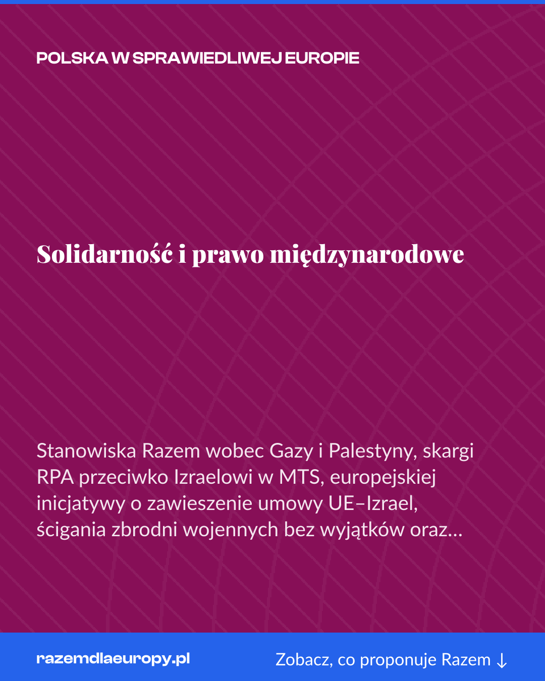 Grafika pionowa do udostępnienia: Solidarność i prawo międzynarodowe
